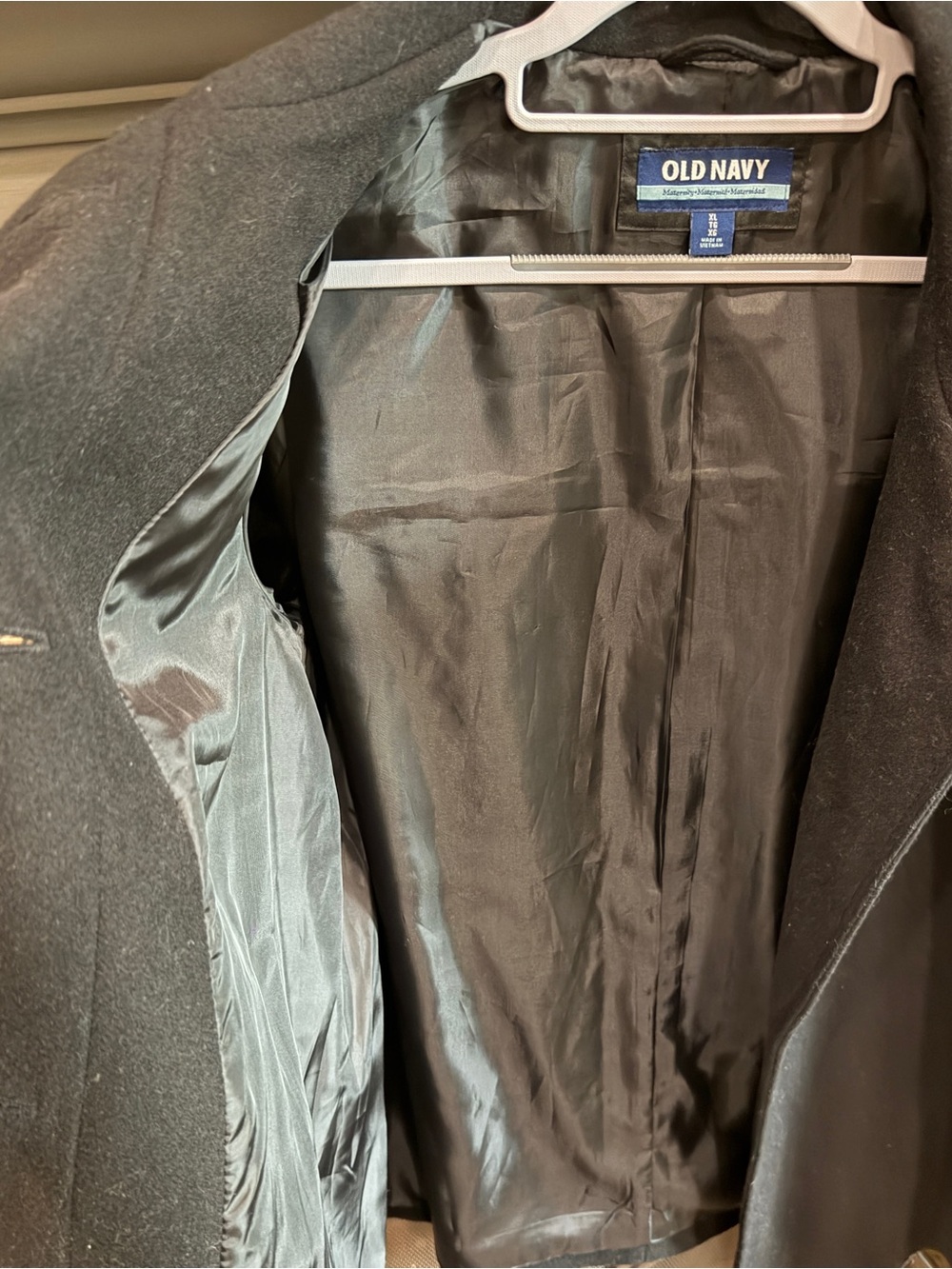Old Navy Maternity Black Wool-Blend Swing Peacoat Jacket - XL - Picture 4 of 5